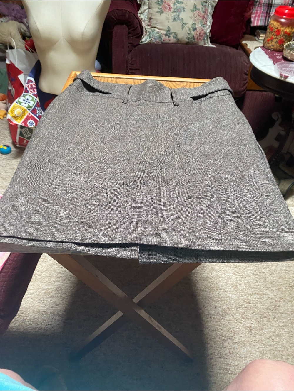 HeartSoul Brown-Gray Tweed Mini Skirt